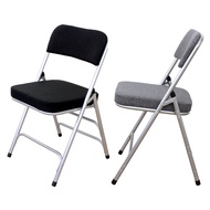 [特價]【頂堅】厚型布面沙發椅座(5公分泡棉)折疊椅/工作椅/會議椅-二色可選黑色(銀管)