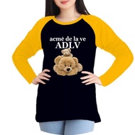 Faridihwatulshop-Bisa Cod-Kaos Atasan Wanita/Pria Raglan Lengan Panjang (BEAR ADLV ATAS)-Berkualitas