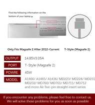 เครื่องชาร์จแล็ปท็อปรุ่นปรับปรุงสำหรับ MacBook Air/proType-C PD 45W 60W 85W Ac Power Adapter Replace