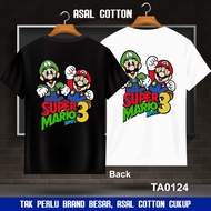 100% Premium Cotton Baju T Shirt Lelaki Oversize Plus Size Style Viral TA0124-Super Mario Bros 3