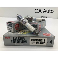 HONDA T9A, T5A, LRZ NGK LASER IRIDUIM PLUGS (DIFR6D13) 94167 1SET 4PCS