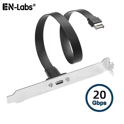20Gbps USB3.2 Gen2x2 USB-C Flat Cable,Motherboard USB 20Pin Type-E to Type-C Extension Adapter w/ Fu