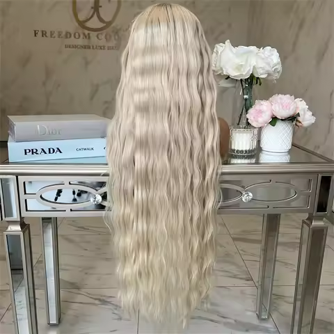 Super Long 32inchs Lace Frontal Wigs High Quality Futura Synthetic Women Wig Glueless Easy to Wear a
