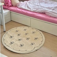 Ribbon round carpet 80cm round fur carpet decorative carpet Ribbon carpet fur carpet round Ribbon mo