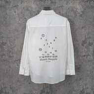 เสื้อเชิ้ตแขนยาวพิมพ์ลายแขนยาวสำหรับผู้ชาย Mm6ผ้าฝ้าย Maison Margiela สินค้าใหม่ปฏิทินแบรนด์ยาง
