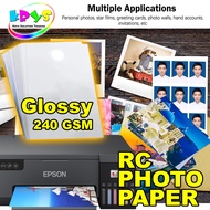 RC PHOTO PAPER ( RESIN COAT )  3R / 4R / 5R / A4 RC Glossy Photo Paper 240gsm 20 / 50 / 100 SHEET