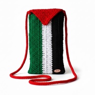 Tas HP Rajut Palestina 🇵🇸 | Pouch HP Cantik Fashion Muslimah | Tas Selempang Rajut Handmade