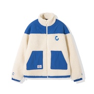 เสื้อแจ็คเก็ตขนแกะ NewEra สำหรับผู้ชายและผู้หญิง ฤดูหนาวปี 2024 ทรงหลวม ปกขนสัตว์ แขนยาว ซิป อบอุ่น 