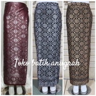 rok songket palembang - abu muda/silver xl