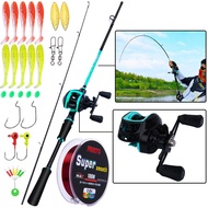 FRRTC Fishing Full Set 5.5/6 KaKi Rod Casitng Rod Baitcasting Reel Combo kekili Memancing Pancing