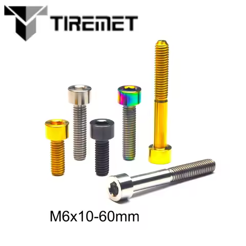 Tiremet Titanium Allen Hex Head Bolts ScrewM6x10 15 16 18 20 25 30 35 40 45 50 55 60 mm Fit Stem Hea