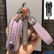 For Porsche 718 Cayenne Panamera 911 Macan Taycan Cayman Boxster Car Key Case Cover Bag Shell Keycha