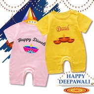 Happy Diwali Print Newborn Jumpsuit Baby Jumpsuit Toddler Clothes Deepavali Clothes Baby Boxer Romper for Baby