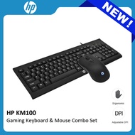 HP KM100 USB สายแป้นพิมพ์และเมาส์คอมโบบางและออกแบบตามหลักสรีรศาสตร์สำหรับคอมพิวเตอร์พีซีแล็ปทอปโน้ตบ