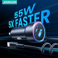 Joyroom 55W 3 in 1 car charger USB Type-C 55W Car Charger with 1.5m Extension Cable QC 3.0 PD 3.0 Fa