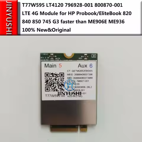 T77W595 LT4120 for HP ProBook x2 612 g2 Snapdragon X5 LTE 4G for HP Probook/EliteBook 820 840 850 74