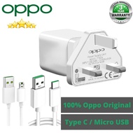 Original OPPO  VOOC Charger Fast Charging 20W Type C/Micro USB Cable Liteon AK779GB A9 F11 pro Reno  F9 R9S Plus