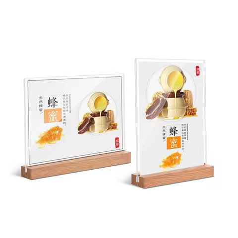 Acrylic Table Sign Display Stand Double Sided Clear Photo Frame Ad Poster Menu Holders for Office Sh