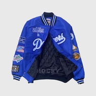HOCKY - THICK EMBROIDERED MEN'S SUNMORI MOTORCYCLE VARSITY TOURING JACKET LA DODGERS COOLbiru