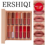 New ErshiQi 12-Piece Lip Gloss Set Long-Lasting Matte Waterproof Lip Glaze Lipstick Set Set Liptint 