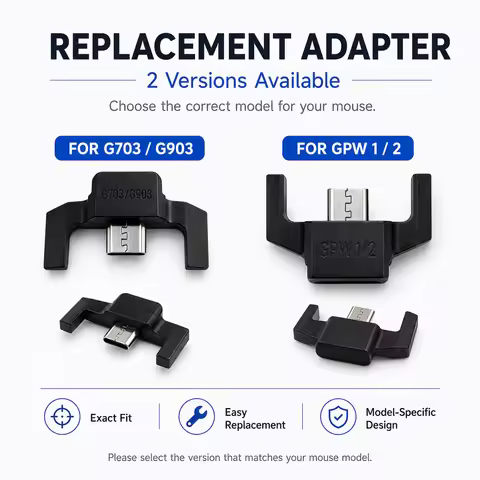 For Logitech G PRO Wireless / G PRO X SUPERLIGHT / G703 / G903 Mouse Adapter USB Head Replacement Re