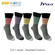 SoxWorld 3 in 1 Polo Haus Crew Socks Formal Socks Work Socks Sox World 25-3235