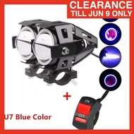 (2 IN A SET) U7 U5 125W LED Motorcycle Extra Bright Headlight High Power Spot Light + 1pcs Universal