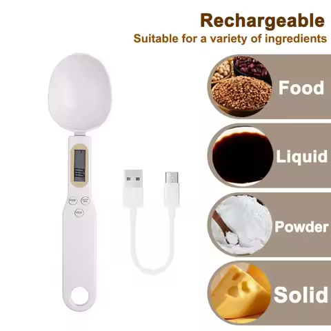 Mini Spoon Scale Digital Kitchen Scale Electronic LCD Food Scale 0.1-500g Cooking Flour Milk Coffee 