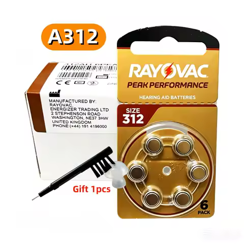 6-60PCS Rayovac PEAK A312 312A PR41 Size312 Zinc Air Hearing Aid Batteries 1.45V For BTE RIC ITE Hea