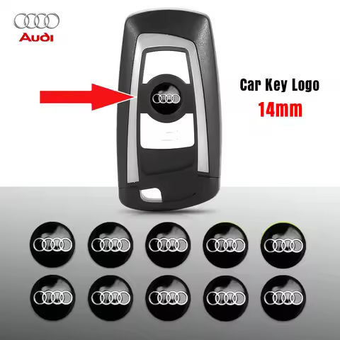 14mm Car Key Emblem 3D Sticker Car Accessories For Audi A7 A8 A3 A4 A5 A6 TT Q3 Q5 Q7 A1 B5 B6 B7 B8