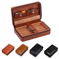 Portable Humidor Cigar Box Cedar wood Cigar case Travel Leather Cigar Humidor case bag 2025 NEW