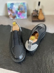 Japan Made 桐生織 黑色×銀色 低筒運動鞋