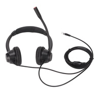 RJ9 Telephone Headset Noise Cancelling Binaural Corded Cell Phone Headphone with Mic for VOIP Phone