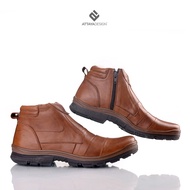 Attaya Design Sepatu Boots Pria Dewasa Kulit Asli Original Resleting Keren 022