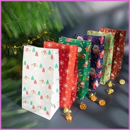 24 pcs Christmas kraft paper bag gift packaging bag gift bag candy bag cookie bag with sealing sticker shinsg