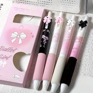 4 Pcs Cute Retractable Pens Cartoon Gel Pens Pens Soft Grip Pens, 0.5mm Black Ink Pen Aesthetic Pens