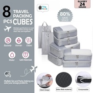 Set of 8 Storage Bags Compression Packing Cube Travel Storage Bag Luggage Clothing Storage Set