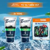 Combo 2 Sữa rửa mặt X-Men Go DETOX Than Tre Hoạt Tính 100g - Loại bỏ 5 tác nhân ô nhiễm