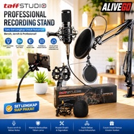 TaffSTUDIO Condenser Microphone Stand Holder 360 Lazypod + Clamp Stand + POP Filter Mic Microphone B