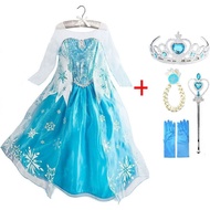 Frozen Dress Girls Princess Movie Cosplay Party Dress Elsa Costume Children Halloween Costume for kids