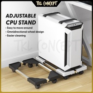 【TKL】Adjustable CPU Stand Wheel Roda 360 Rotating PC Tray Desktop Rack Computer Case Holder Trolley 