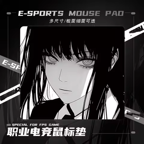 450X400 Cool Girl Glass Mousepad Game Mouse Pad Customized Pattern Tempered Smooth Gaming Desk Mat E