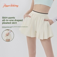 【Hoppe Fumeng】Women's high waist causal yoga skirt with inner shorts and pocket