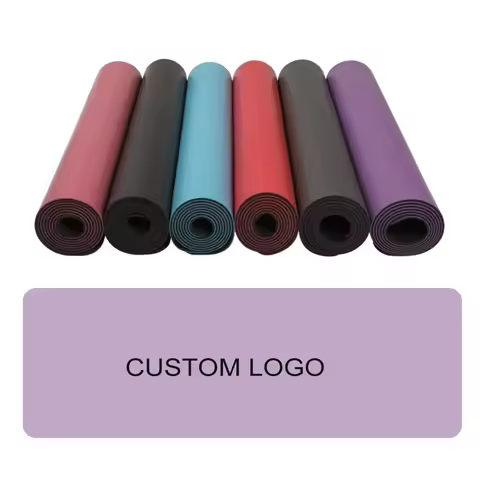 Pilates Yoga Matt Matte Custom Logo Eco Friendly High Quality Pu Lather Natural Blue Rubber Yoga Mat