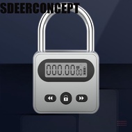 SDEERCONCEPT Metal Timer Lock, Waterproof Multi Function Security Lock, Temporary Timer Padlock LCD 