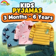 Set Baju Tidur Budak Piyama Kanak Lengan Panjang Kids Baby Pyjamas Long Sleeve 3 Months - 6 Years
