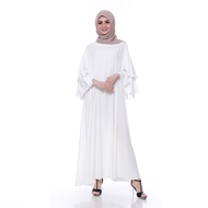 Mimamim Gamis Muslim - Abaya Umrah Syari Putih White Dress Fathia Rope Fit XL