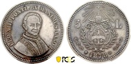 イタリア バチカン レオ 13 世 5 リラ 1878 (ブリュッセル) KM-X1 PCGS MS63 なし 細かい 20055Italy Vatican Leo XIII 5 Lire 1878 