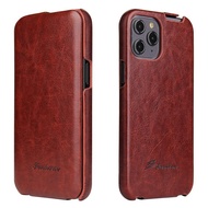 Suitable for iPhone12 Crazy Horse Pattern Retro Up and Down Flip Phone Leather Case Business Apple 1