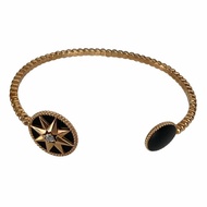 DIOR 迪奧 Rose Des Vents SIZE:S 18K 黑瑪瑙 鑽石 手鐲 PG 黑色